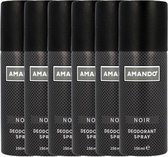 Amando Noir - Deodorant - 6x 150 ml - Voordeelverpakking