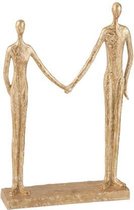 Beeld | Ornament - Koppel Man-Vrouw Hand in Hand - Poly Goud