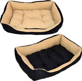 Dierenbed slank s zwart-beige s zwartbeige