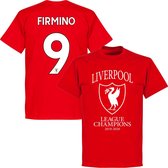 Liverpool Champions T-Shirt 2020 +  Firmino 9 - Rood - L