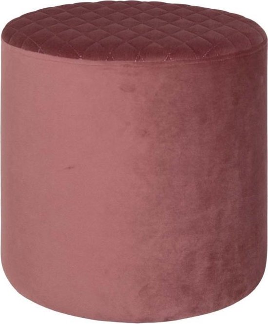 Artichok Jip velvet poef roze – Ø 34 cm