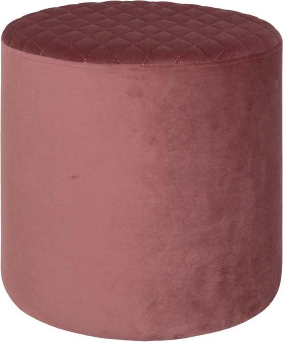 Jip velvet poef roze - Ø 34 cm - Artichok