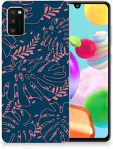 Telefoonhoesje Geschikt voor Samsung Galaxy A41 Silicone Back Cover Palm Leaves