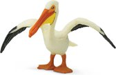 Safari Pelikaan Junior 7 Cm Rubber Zwart/wit/oranje