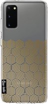 Casetastic Samsung Galaxy S20 4G/5G Hoesje - Softcover Hoesje met Design - Golden Hexagons Print