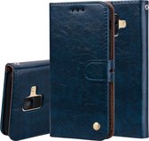 Business Style Oil Wax Texture Horizontal Flip Leather Case voor Galaxy A6 (2018), met houder & kaartsleuven & portemonnee (blauw)