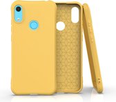 Voor Huawei Y6 / Y6 Prime 2019 Effen kleur TPU Slim schokbestendig beschermhoes (geel)