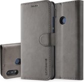 Voor Huawei P20 Lite / Nova 3e LC.IMEEKE kalfsleer Horizontale flip lederen tas, met houder & kaartsleuven & portemonnee (grijs)