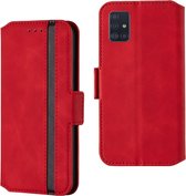 Voor Galaxy A71 Retro Frosted Oil Side Horizontal Flip Case met houder en kaartsleuven (rood)