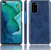 Voor Huawei Honor V30 schokbestendig Litchi Texture PC + PU-hoesje (blauw)