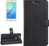 Voor huawei nova litchi textuur horizontale flip lederen tas met houder en kaartsleuven en portemonnee (zwart)