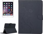 Voor iPad mini 3 geperst bloemen vlinderpatroon horizontale flip PU lederen tas met magnetische gesp & houder & kaartsleuven & portemonnee (zwart)