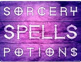 Grindstore Metalen wandbord Sorcery, Spells & Potions Tin Sign Multicolours