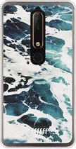 Nokia 6 (2018) Hoesje Transparant TPU Case - Waves #ffffff