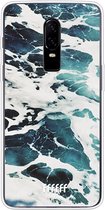 OnePlus 6 Hoesje Transparant TPU Case - Waves #ffffff