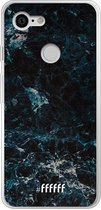 Google Pixel 3 Hoesje Transparant TPU Case - Dark Blue Marble #ffffff