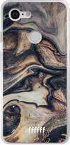 Google Pixel 3 Hoesje Transparant TPU Case - Wood Marble #ffffff