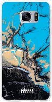 Samsung Galaxy S7 Edge Hoesje Transparant TPU Case - Blue meets Dark Marble #ffffff