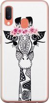 Samsung A20e hoesje siliconen - Giraffe | Samsung Galaxy A20e case | goudkleurig | TPU backcover transparant
