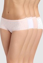 Dim Les Pockets Boxershorts - Onderbroeken - Dames - 4 Stuks - Maat S - Wit/Roze