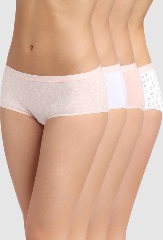 Dim Les Pockets Boxershorts - Onderbroeken - Dames - 4 Stuks - Maat S -  Wit/Roze | bol.com