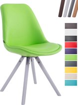 CLP Laval Bezoekersstoel - Rond - Kunstleer wit (eik) groen