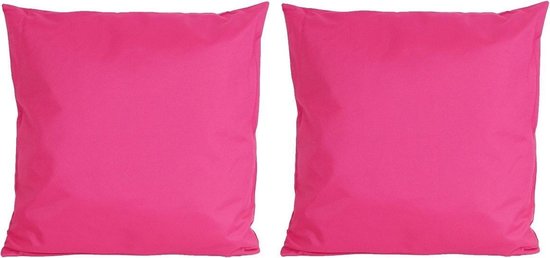 Figuur doos esthetisch Set van 2x stuks bank/Sier kussens voor binnen en buiten in de kleur fuchsia  roze 45 x... | bol.com