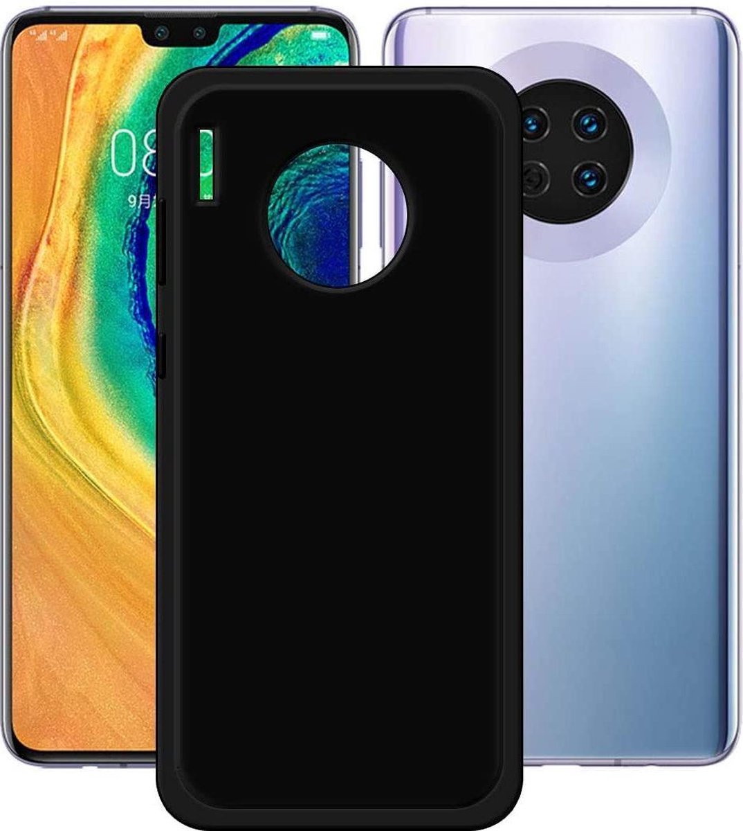 Hoesje Geschikt voor: Huawei Mate 30 - Silicone - Zwart