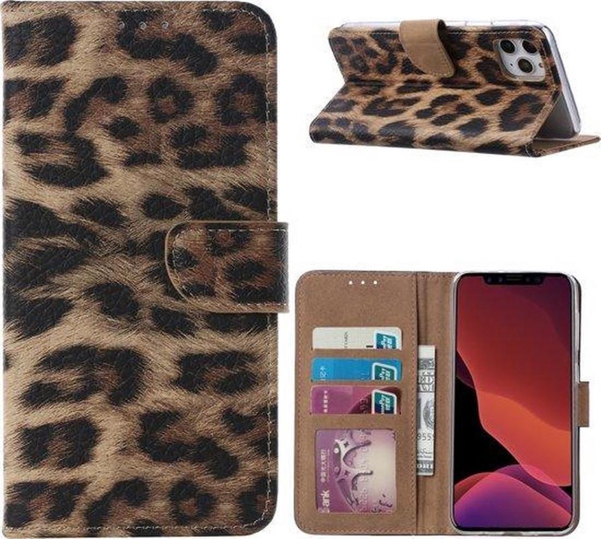 Bookcase Geschikt voor: iPhone 11 Pro - Luipaardprint - portemonee hoesje