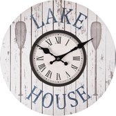 Clayre & Eef Wandklok Ø 34*4 cm / 1*AA Meerkleurig Hout Rond Muurklok Hangklok