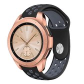 Siliconen Smartwatch bandje - Geschikt voor  Samsung Galaxy Watch sport band 42mm - zwart/grijs - Horlogeband / Polsband / Armband