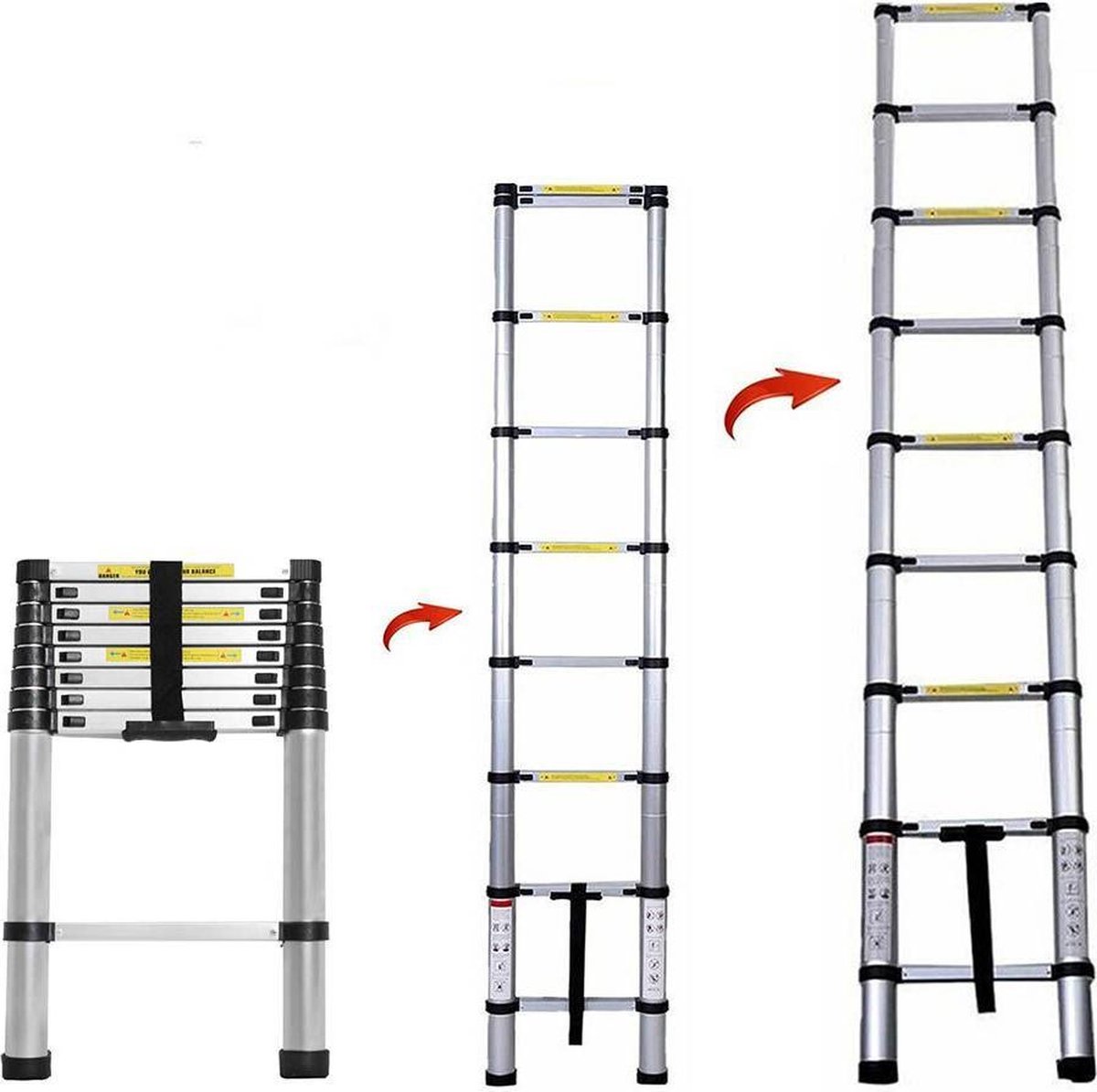 Professionele Telescopische Uitschuifbare Ladder - Telescoop Ladder - Klus  Trap - ... | bol.com