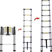 Professionele Telescopische Uitschuifbare Ladder - Telescoop Ladder - Klus Trap -  Lichtgewicht & Ruimtebesparend  - Antislip - Aluminium - Telescooplader - Werkhoogte 3,5 Meter