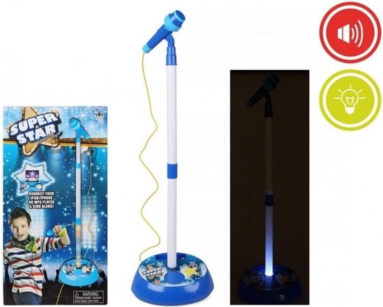 Blauwe speelgoed microfoon met licht en geluid voor jongens - Zingen/Zang  -... | bol.com