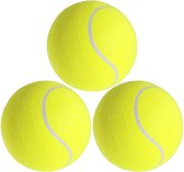 3x Mega tennisballen XXL geel 22 cm speelgoed/sportartikelen - Sportmaterialen - Grote tennisballen - Buitenspeelgoed/sportief speelgoed - Tennissen