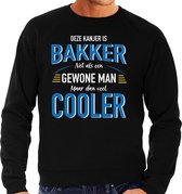 Deze kanjer is bakker net als een gewone man maar dan veel cooler sweater zwart voor heren - cadeau trui - Vaderdag kado L