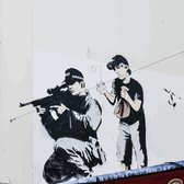 BANKSY Police Sniper and Boy Canvas Print