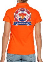 Holland Drinking Team poloshirt oranje voor dames XXL