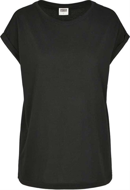 Urban Classics - Organic Extended Shoulder Dames T-shirt - XL - Zwart