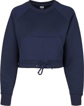 Urban Classics Crop Sweater/Trui -M- Oversized Short Raglan Blauw