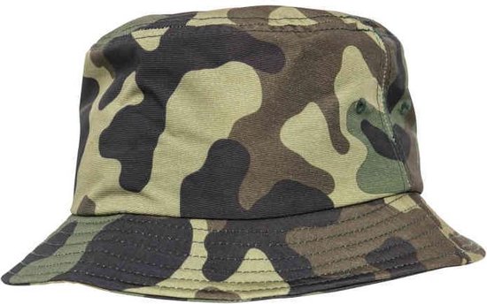 Flexfit - Camo Bucket Hat green camo one size Bucket hat / Vissershoed - Groen