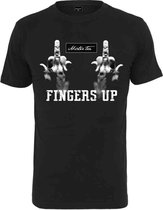 Urban Classics Heren Tshirt -S- Mister Tee Fingers Up Zwart