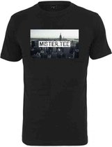 Urban Classics Heren Tshirt -XS- Mister Tee Skyline Zwart