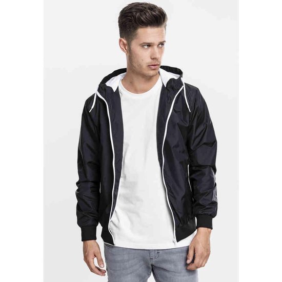 Urban Classics - Contrast Windrunner jacket - M - Zwart/Wit