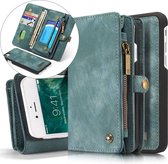 CASEME Étui Portefeuille Vintage en Cuir pour iPhone SE 2020 / iPhone 7/8 - Avec Coque Arrière (Vert)