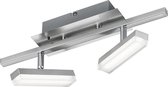 LED Plafondlamp - Trion Brenda - 6W - Warm Wit 3000K - 2-lichts - Dimbaar - Rechthoek - Mat Nikkel - Aluminium - BES LED