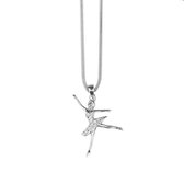 Silventi 932481788 Zilveren Hanger - Slangencollier - 42 cm - Ballerina 26 mm -  Zirkonia - Zilverkleurig