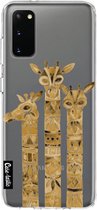 Casetastic Samsung Galaxy S20 4G/5G Hoesje - Softcover Hoesje met Design - Sepia Giraffes Print
