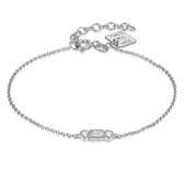 Twice As Nice Armband in zilver, baguette zirkonia, 2 ronde zirkonia  16 cm+3 cm