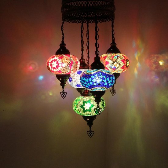 Lampe turque - Lampe suspendue - Lampe mosaïque - Lampe marocaine - Lampe  orientale -... | bol
